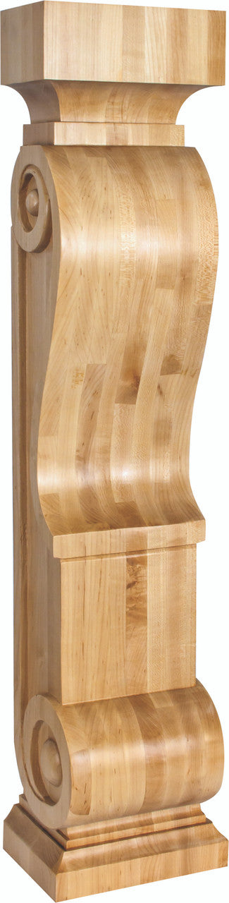 Hardware Resources FCOR21-RW: 8" x 6" x 36" Scandinavian Romanesque Fireplace Corbel - Rubberwood