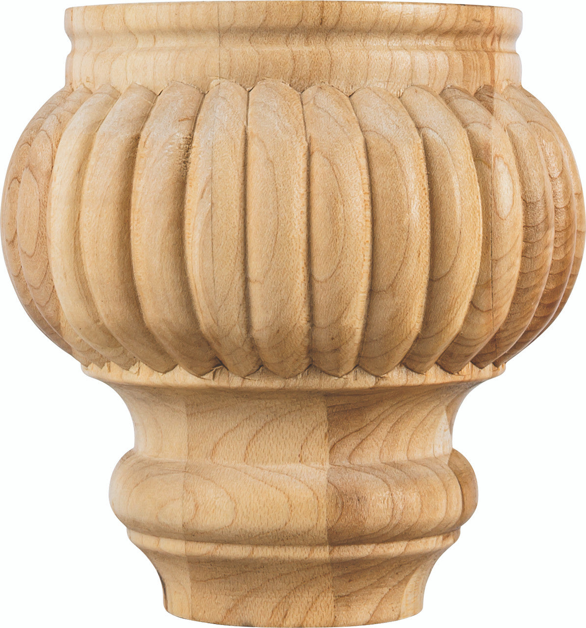 Hardware Resources FBF45MP: 4-1/2" x 4-1/2" x 4-1/2" Reed Bun Foot - Maple