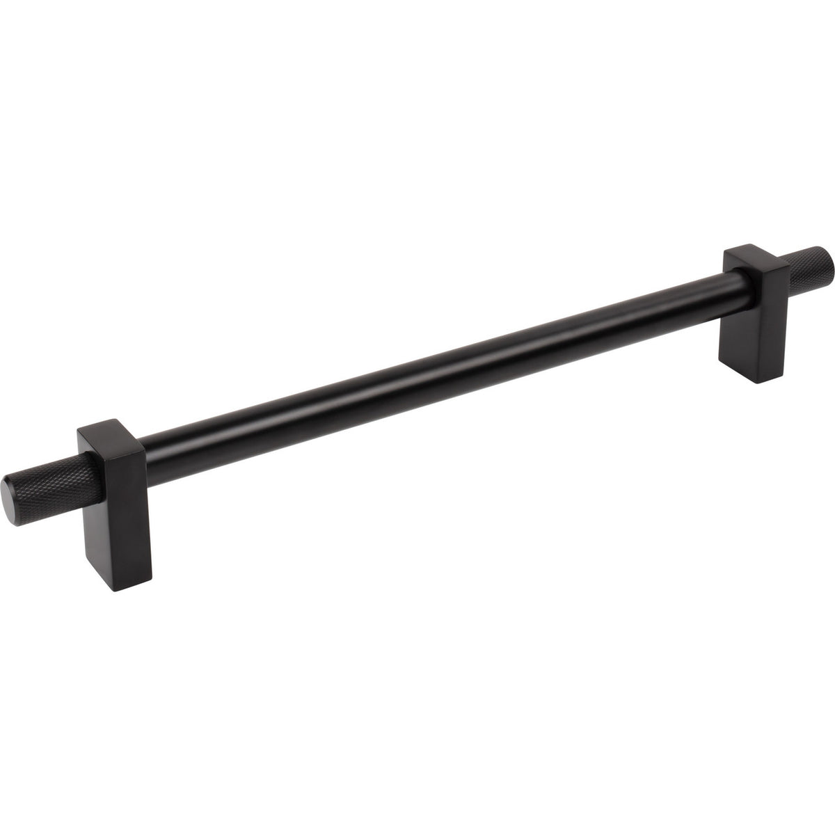 Jeffrey Alexander 698-18MB: 18" cc Larkin Knurled Ends Appliance Pull - Matte Black