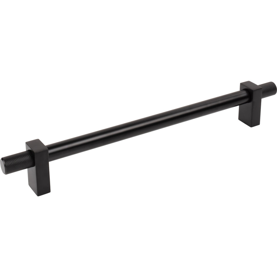 Jeffrey Alexander 698-18MB: 18" cc Larkin Knurled Ends Appliance Pull - Matte Black