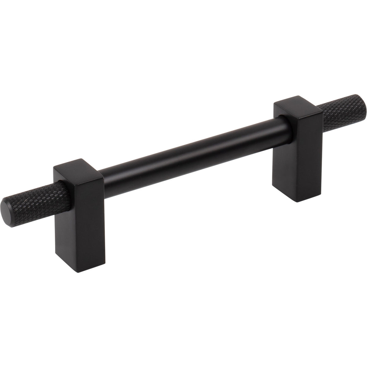 Jeffrey Alexander 698-96MB: 96mm cc Larkin Knurled Ends Bar Cabinet Pull - Matte Black