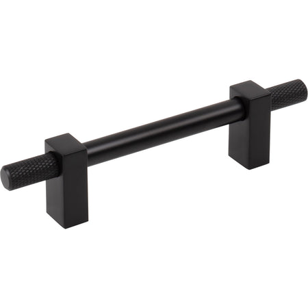 Jeffrey Alexander 698-96MB: 96mm cc Larkin Knurled Ends Bar Cabinet Pull - Matte Black