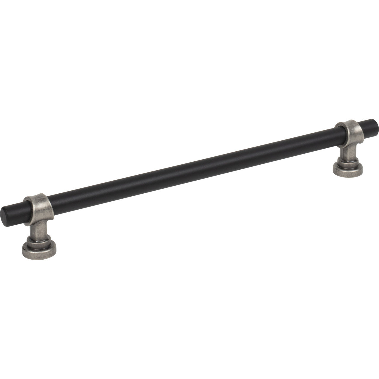 Top Knobs M2754: 8-13/16" cc Dakota Bit Cabinet Pull - Flat Black/Pewter Antique