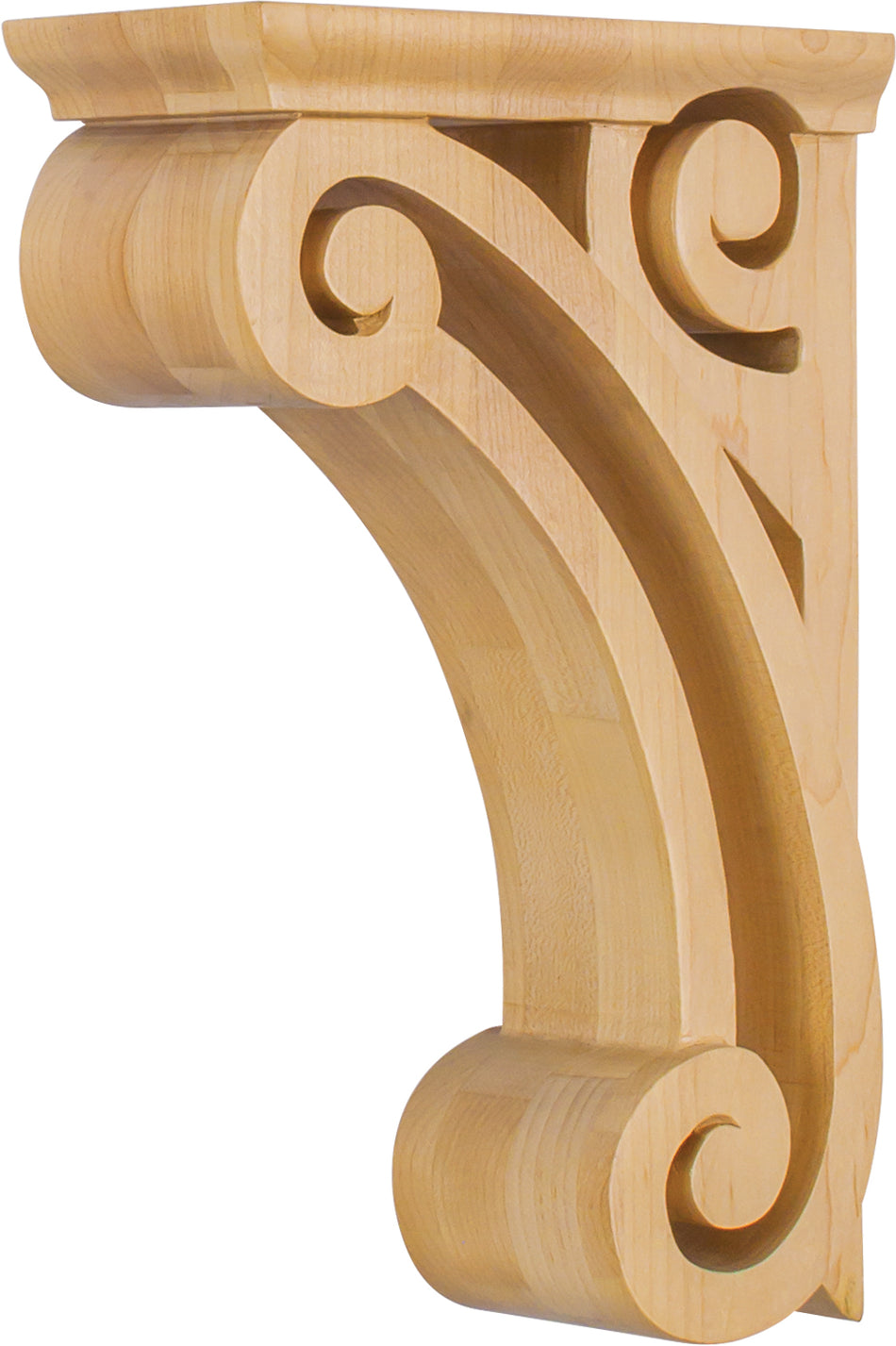 Hardware Resources COR2-1CH: 3" x 6-5/8" x 10" Open Space Scroll Corbel - Cherry