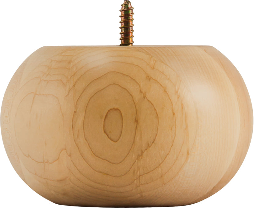 Hardware Resources BF30MP: 5" x 5" x 3" Smooth Transitonal Bun Foot - Maple