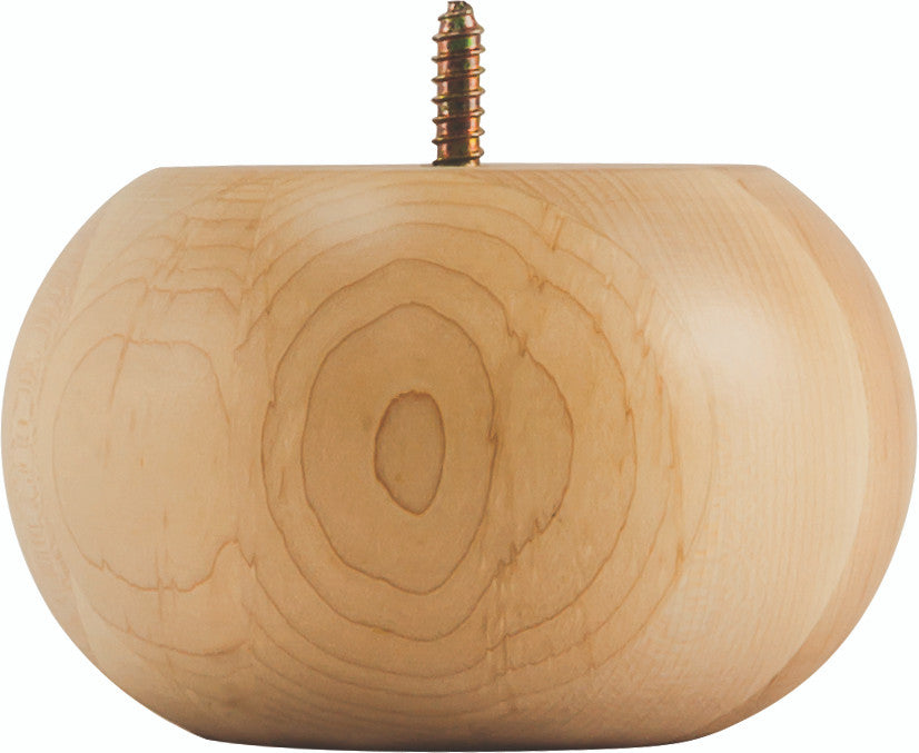 Hardware ResourcesBF30RW: 5" x 5" x 3" Smooth Transitional Bun Foot - Rubberwood