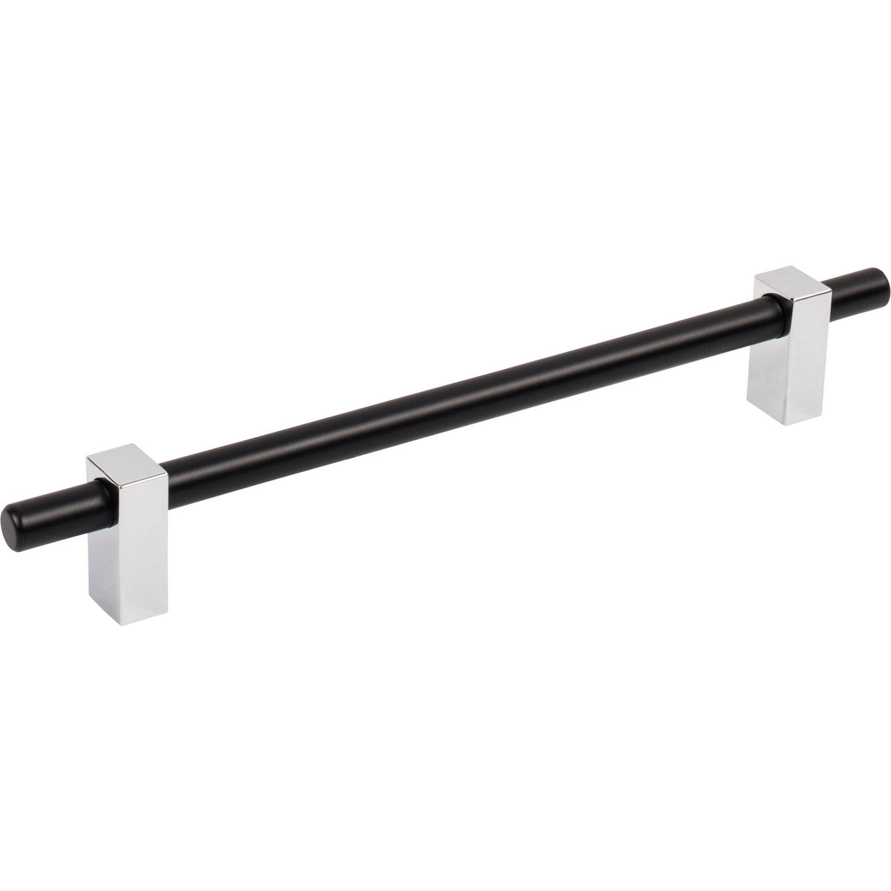 Jeffrey Alexander 478-192MBPC: 192mm cc Larkin Bar Cabinet Pull - Polished Chrome/Matte Black