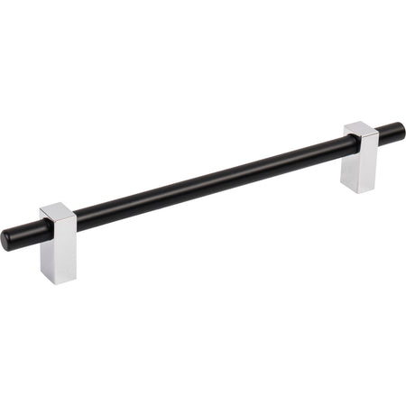 Jeffrey Alexander 478-192MBPC: 192mm cc Larkin Bar Cabinet Pull - Polished Chrome/Matte Black