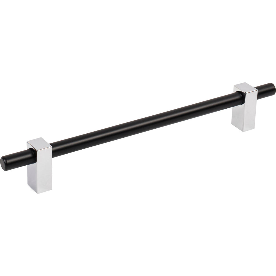 Jeffrey Alexander 478-192MBPC: 192mm cc Larkin Bar Cabinet Pull - Polished Chrome/Matte Black