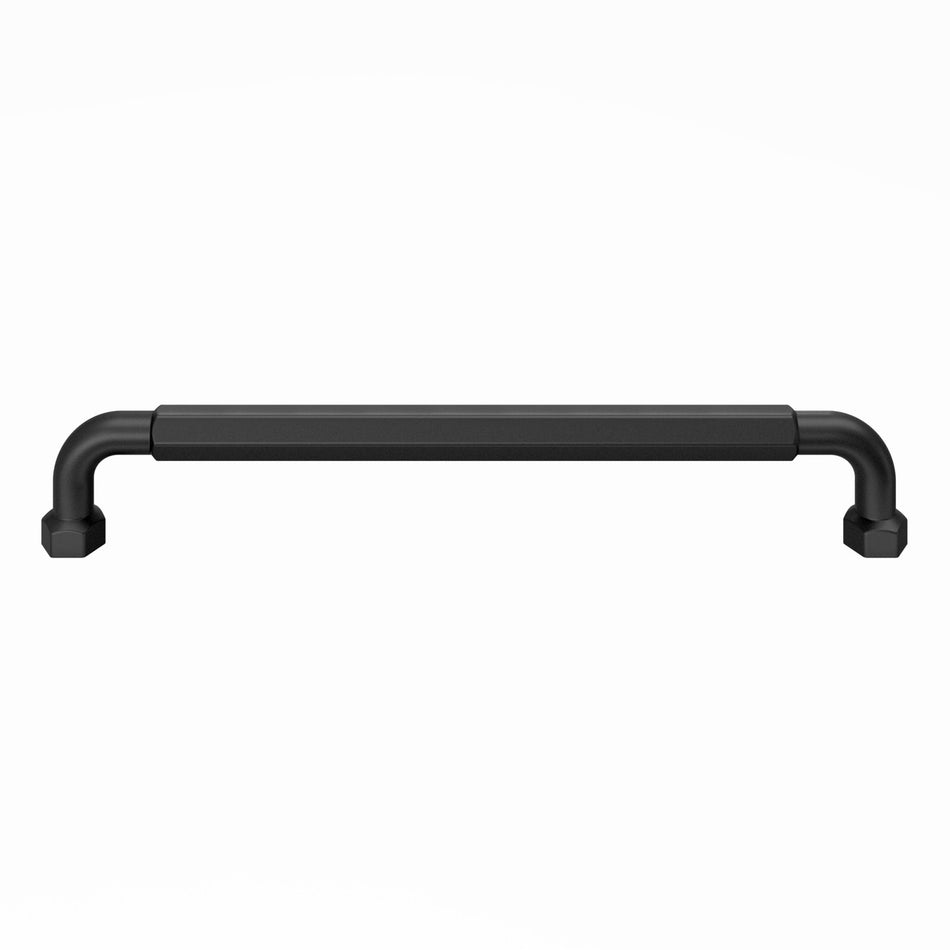 Top Knobs TK3207BLK: 12" cc Dustin Appliance Pull - Flat Black