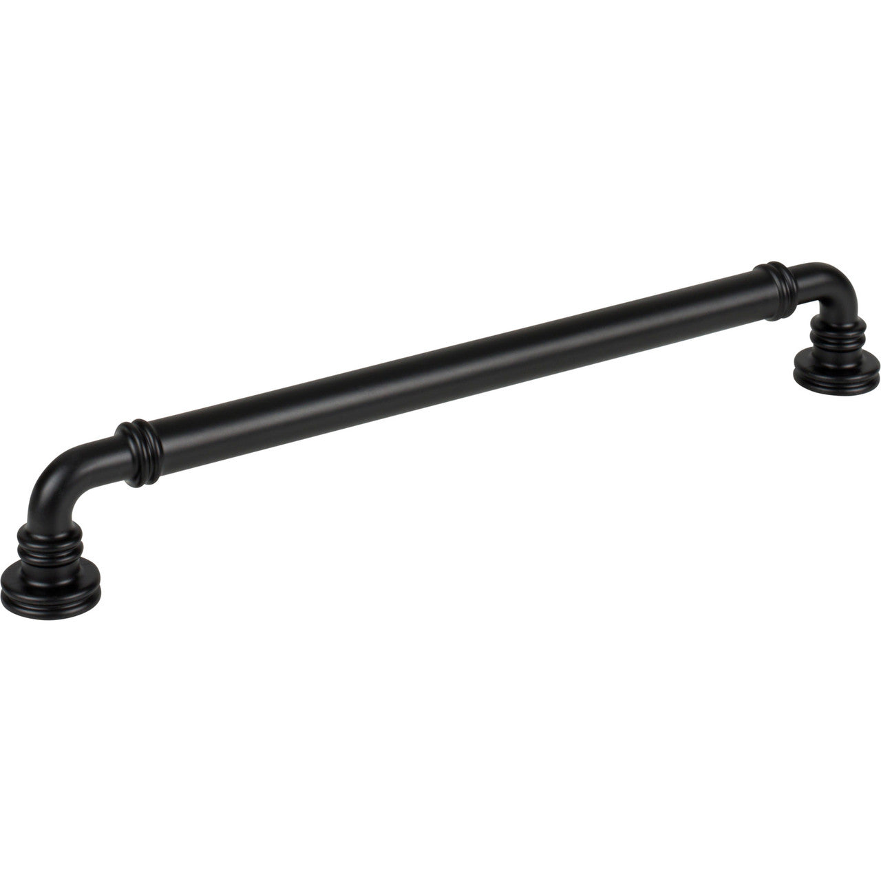 Top Knobs TK3145BLK: 8-13/16" cc Cranford D-Handle Cabinet Pull - Flat Black