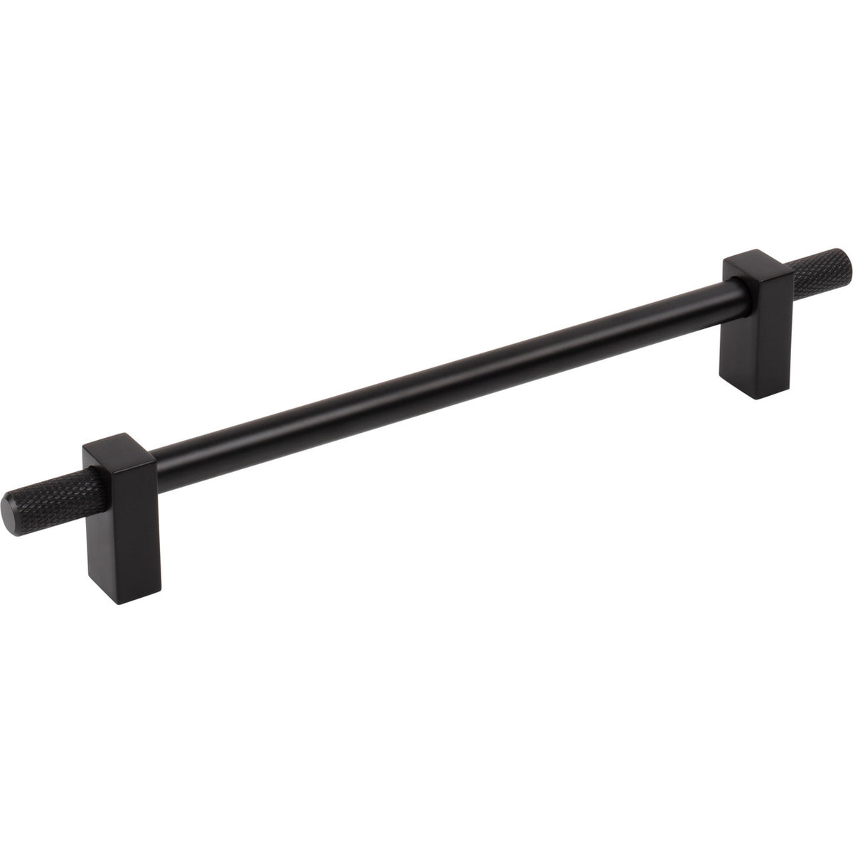 Jeffrey Alexander 698-192MB: 192mm cc Larkin Knurled Ends Bar Cabinet Pull - Matte Black