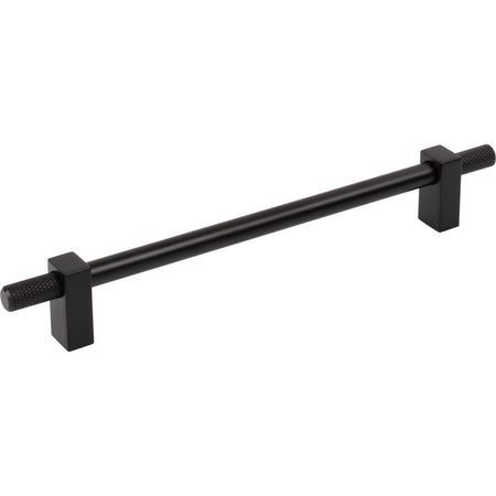 Jeffrey Alexander 698-192MB: 192mm cc Larkin Knurled Ends Bar Cabinet Pull - Matte Black