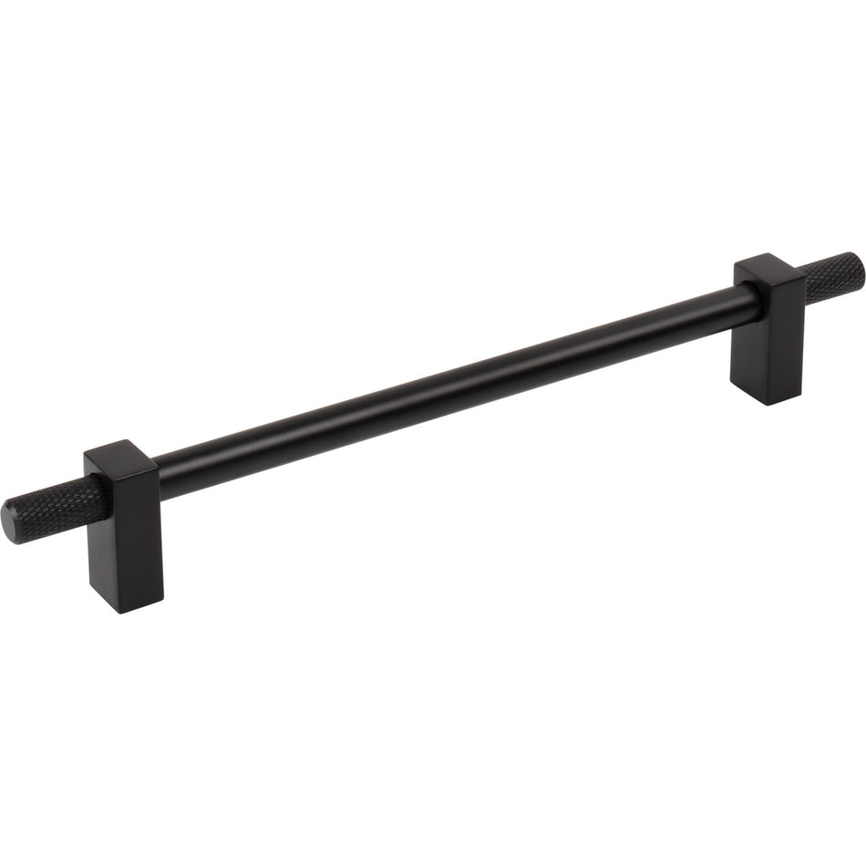 Jeffrey Alexander 698-192MB: 192mm cc Larkin Knurled Ends Bar Cabinet Pull - Matte Black