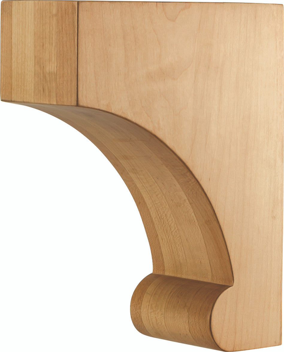 Hardware Resources COR47-1-RW: Bullnose Base Corbel - Rubberwood