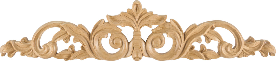 Hardware Resources ONL-02-20ALD: 20" x 3/4" x 4-1/4" Acanthus Onlay - Alder
