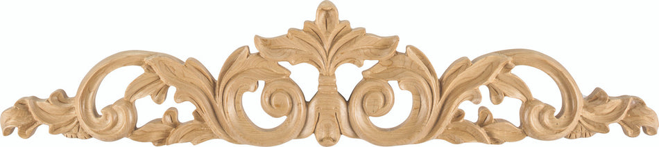 Hardware Resources ONL-02-20ALD: 20" x 3/4" x 4-1/4" Acanthus Onlay - Alder