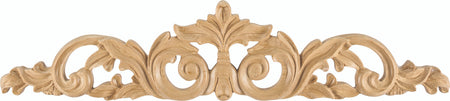 Hardware Resources ONL-02-24RW: 24" x 3/4" x 5" Acanthus Onlay - Rubberwood