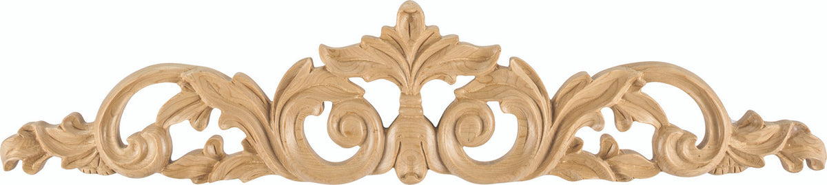 Hardware Resources ONL-02-24ALD: 24" x 3/4" x 5" Acanthus Onlay - Alder