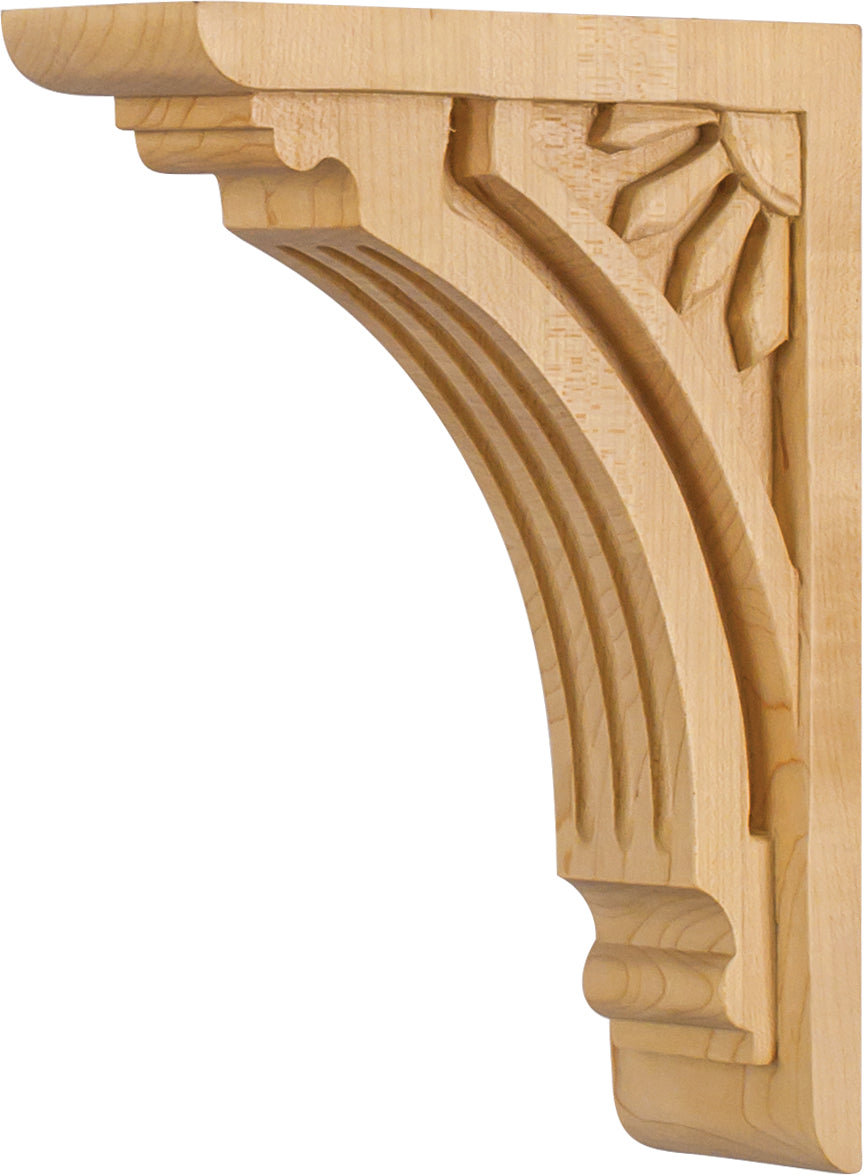 Hardware Resources COR5-2MP: 2" x 6" x 8" Art Deco Corbel - Maple
