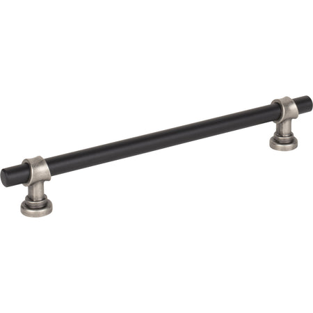 Top Knobs M2742: 7-9/16" cc Dakota Bit Cabinet Pull - Flat Black/Pewter Antique