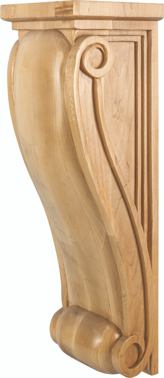 Hardware Resources COR17-3RW: 7" x 7" x 22" Neo-Gothic Corbel - Rubberwood