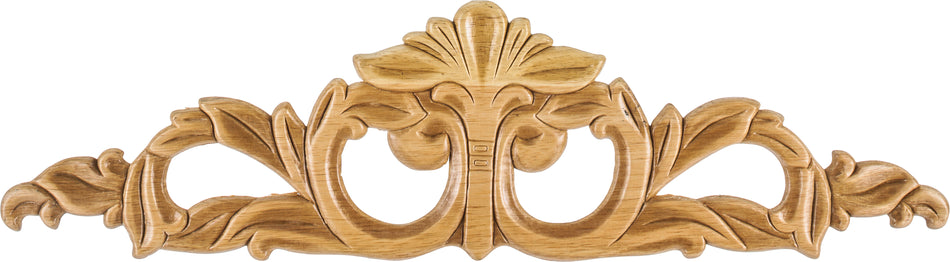 Hardware Resources PONL-02-20: 20-1/8" x 5/16" x 5-3/8" Acanthus Onlay - Rubberwood