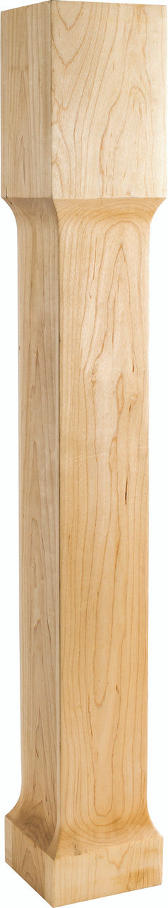 Hardware Resources P71-5-RW: Square Recessed Post - Rubberwood
