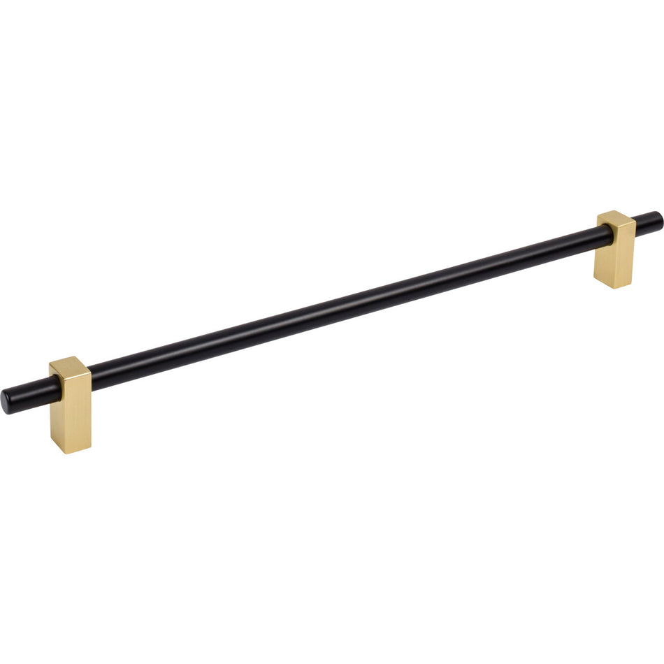 Jeffrey Alexander 478-305MBBG: 305mm cc Larkin Bar Cabinet Pull - Brushed Gold/Matte Black