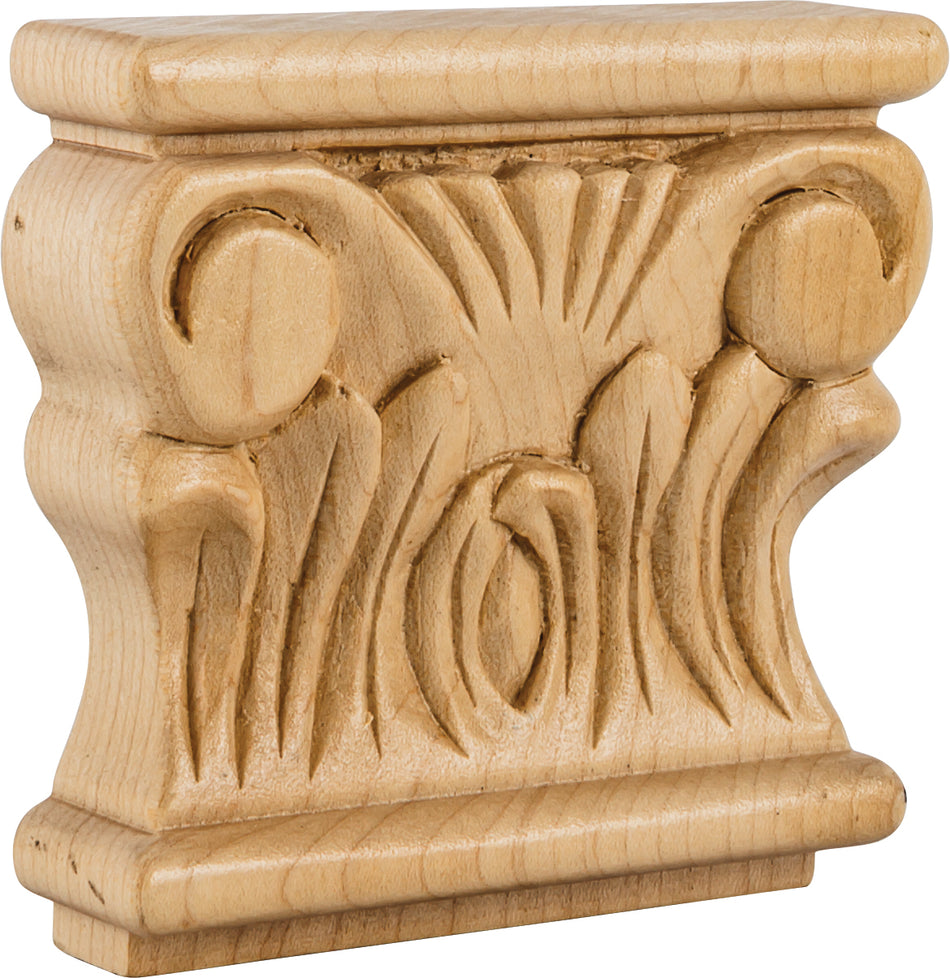 Hardware Resources CAP1CH; 3-7/8" x 1" x 3-1/2" Acanthus Capital - Cherry