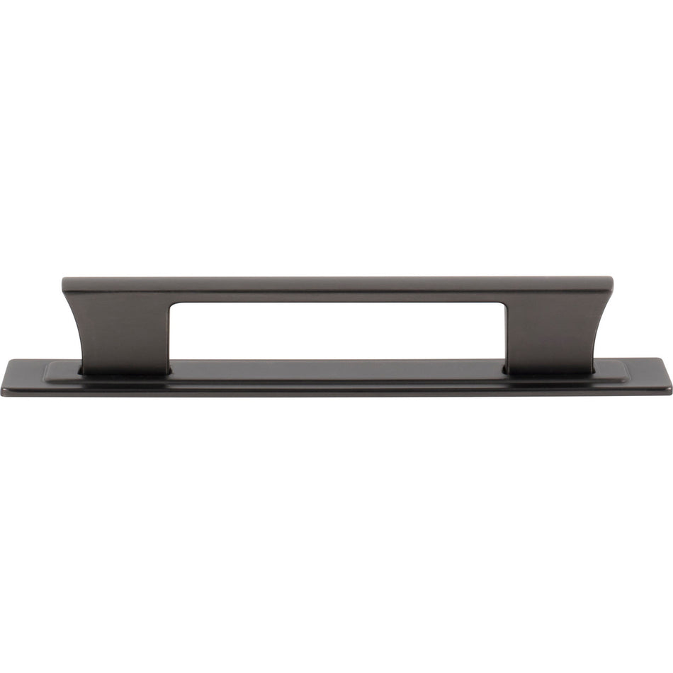 Atlas A6003-SL: 5-1/16" cc Zander Bar Cabinet Pull w/Backplate - Slate