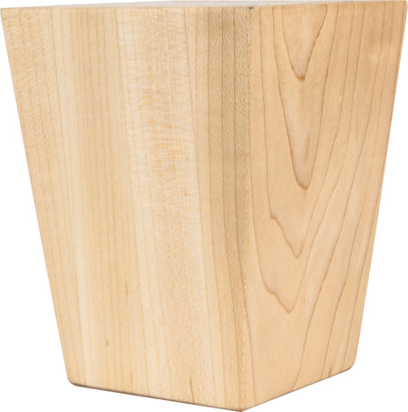 Hardware Resources BF34-3.5-RW: Square Tapered Shaker Bun Foot - Rubberwood