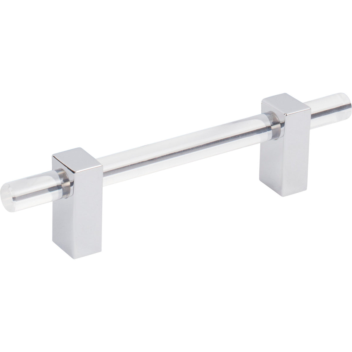 Jeffrey Alexander 578-96PC: 96mm cc Spencer Bar Cabinet Pull - Polished Chrome/Clear Acrylic