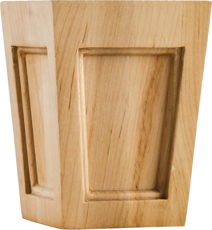 Hardware Resources BF40MP: 3-1/2" x 3-1/2" x 4-1/2" Mission Bun Foot - Maple