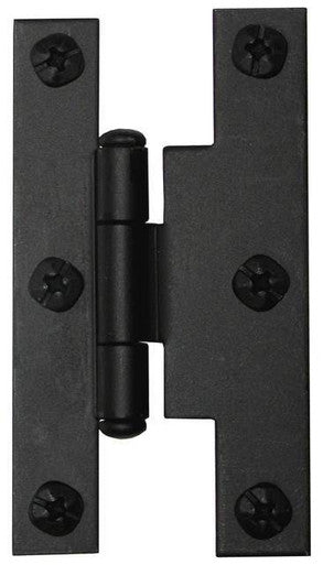 Acorn AH2BQ: 3" H Cabinet Hinge w/3/8" Offset (pair) - Black Smooth Iron