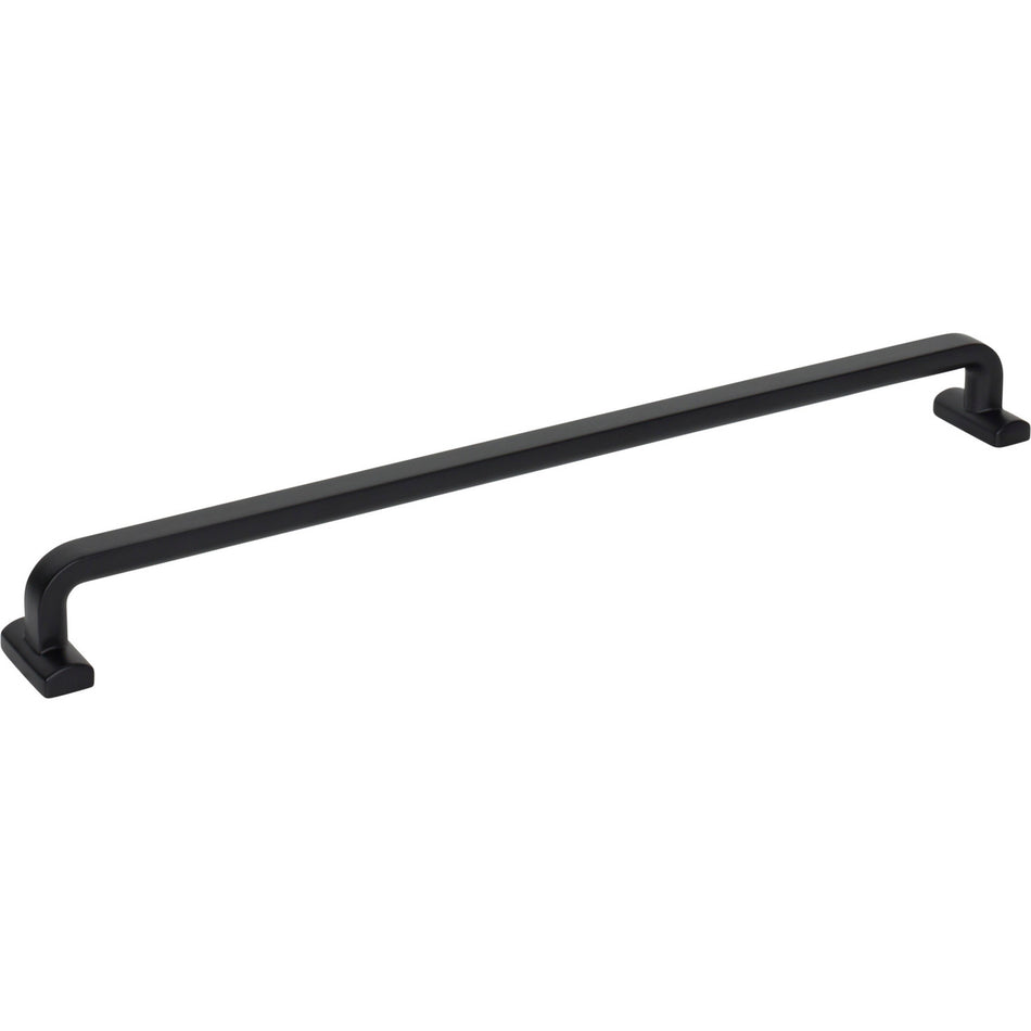 Top Knobs TK3167BLK: 12" cc Harrison D-Handle Cabinet Pull - Flat Black
