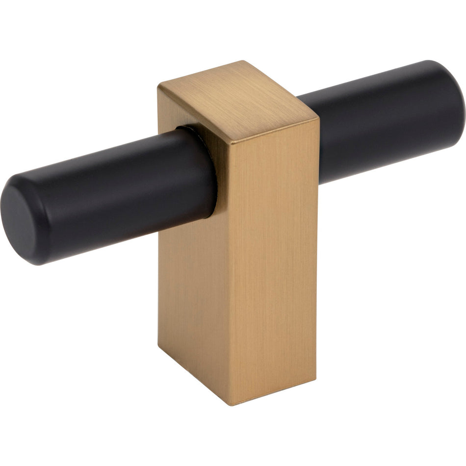 Jeffrey Alexander 478T-MBSBZ: 2-3/8" Larkin T-Bar Cabinet Knob - Satin Bronze/Matte Black
