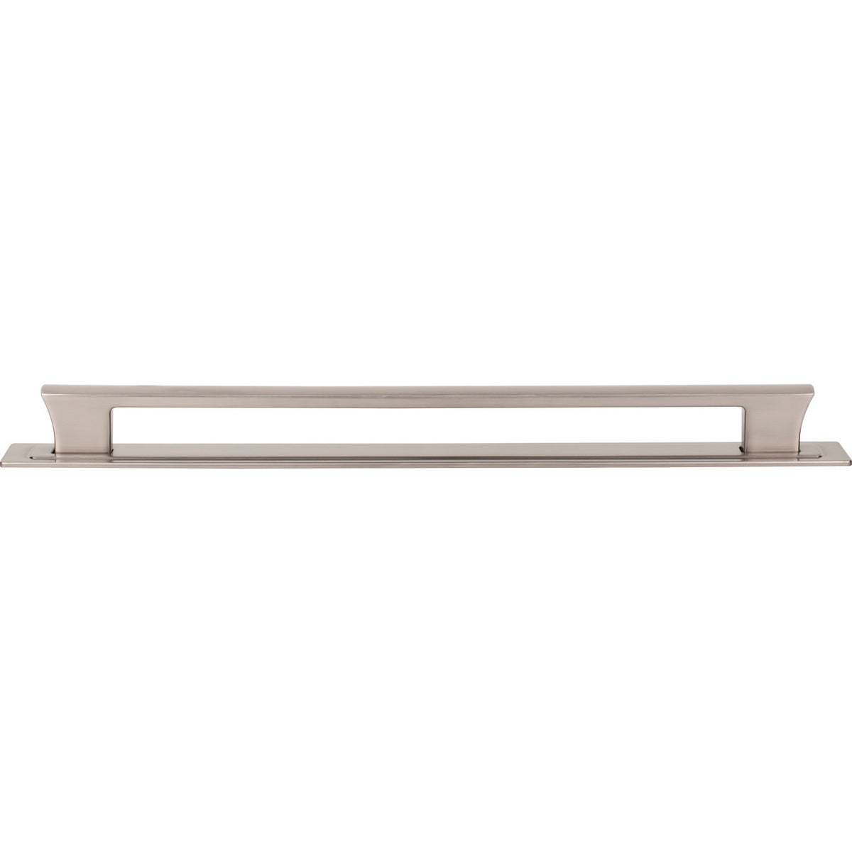 Atlas A6007-BRN: 12" cc Zander Bar Cabinet Pull w/Backplate - Brushed Nickel