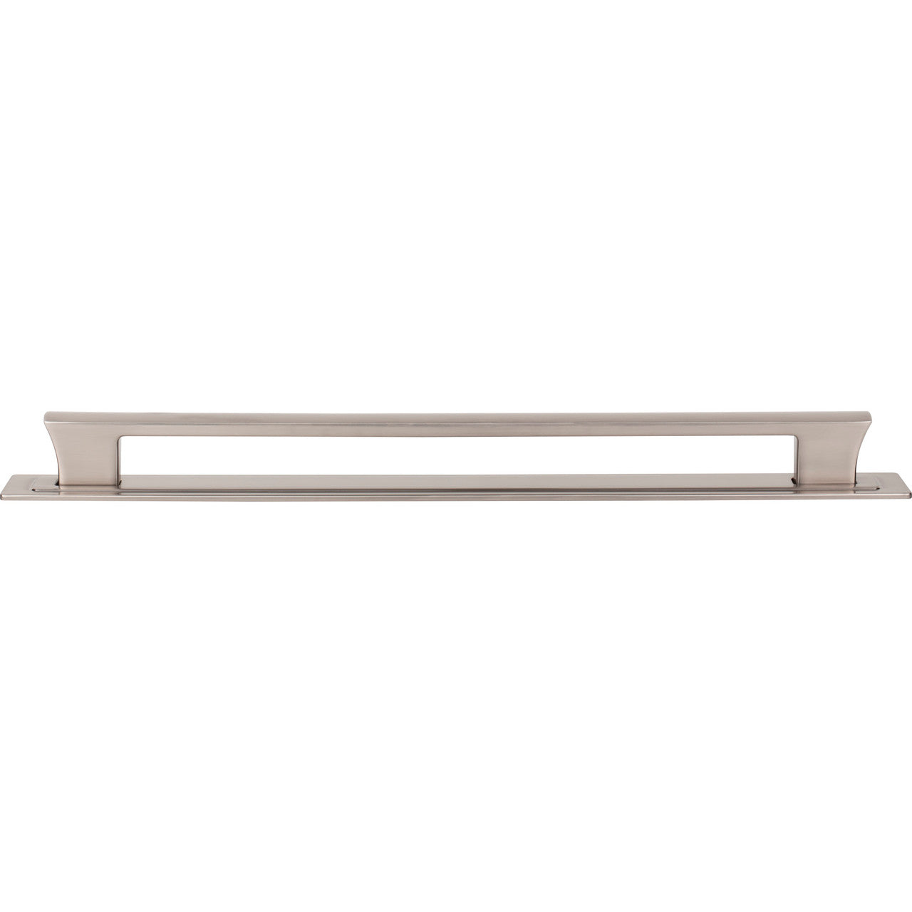 Atlas A6007-BRN: 12" cc Zander Bar Cabinet Pull w/Backplate - Brushed Nickel