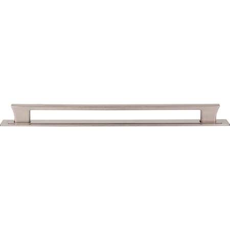 Atlas A6007-BRN: 12" cc Zander Bar Cabinet Pull w/Backplate - Brushed Nickel
