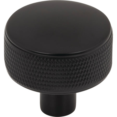 Top Knobs TK3230BLK: 1-1/4" Burnham Round Cabinet Knob - Flat Black