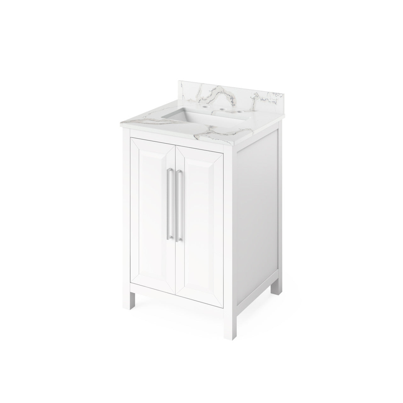 Jeffrey Alexander 24" Cade Single Bowl Vanity - White Cabinet with Calacatta Vienna Quartz Top