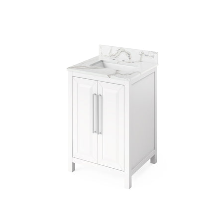 Jeffrey Alexander 24" Cade Single Bowl Vanity - White Cabinet with Calacatta Vienna Quartz Top