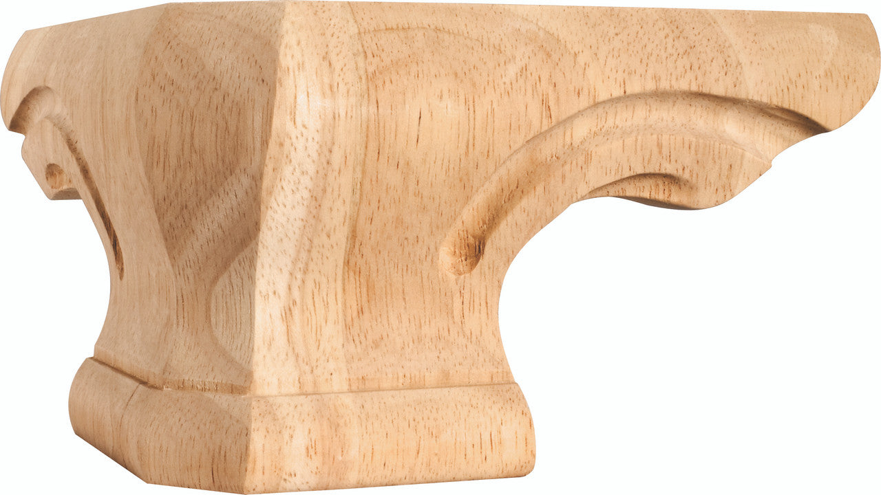 Hardware Resources PFC-MP: 6-3/4" x 6-3/4" x 4" Rounded Corner Pedestal Foot - Maple