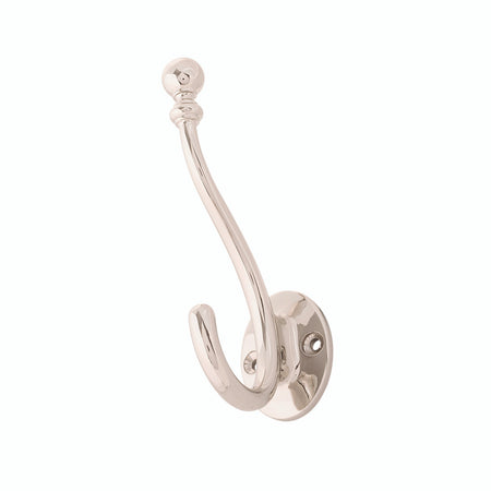 Hickory S077194-14: 5-1/4" Cottage Double Wall Hook - Polished Nickel
