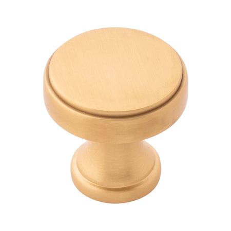 Belwith B077459-BGB: 1-1/4" Brownstone Cabinet Knob - Brushed Golden Brass