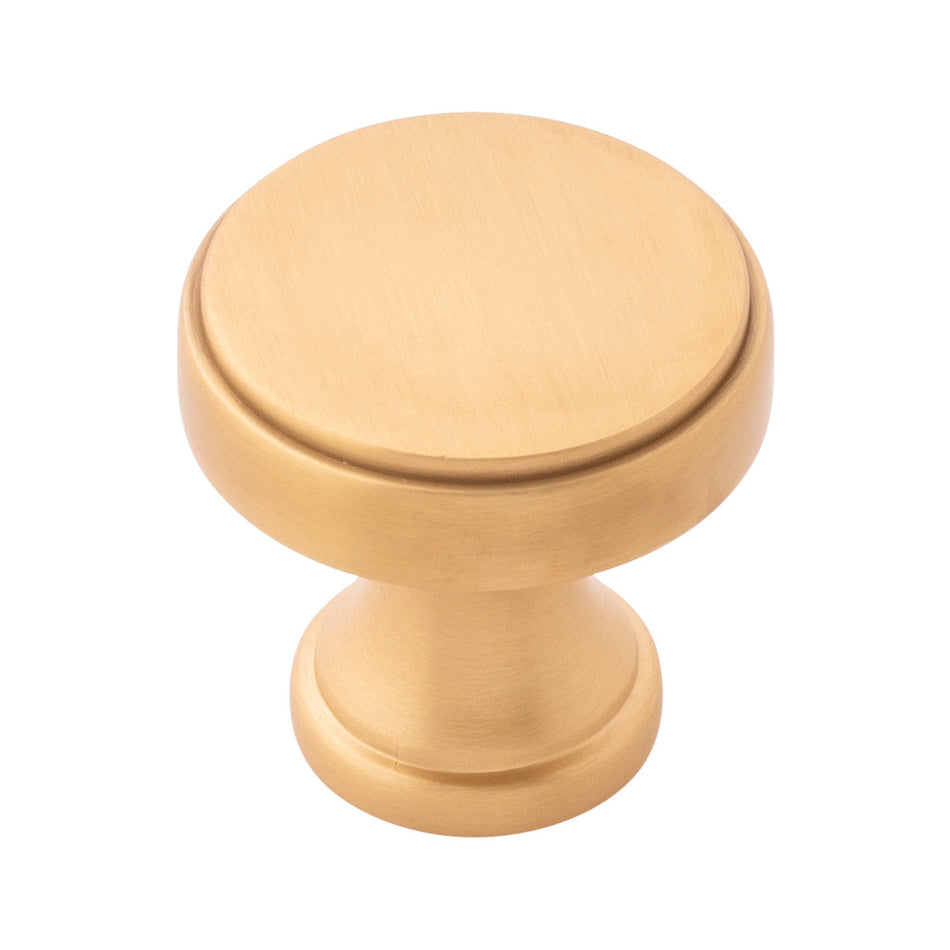 Belwith B077459-BGB: 1-1/4" Brownstone Cabinet Knob - Brushed Golden Brass
