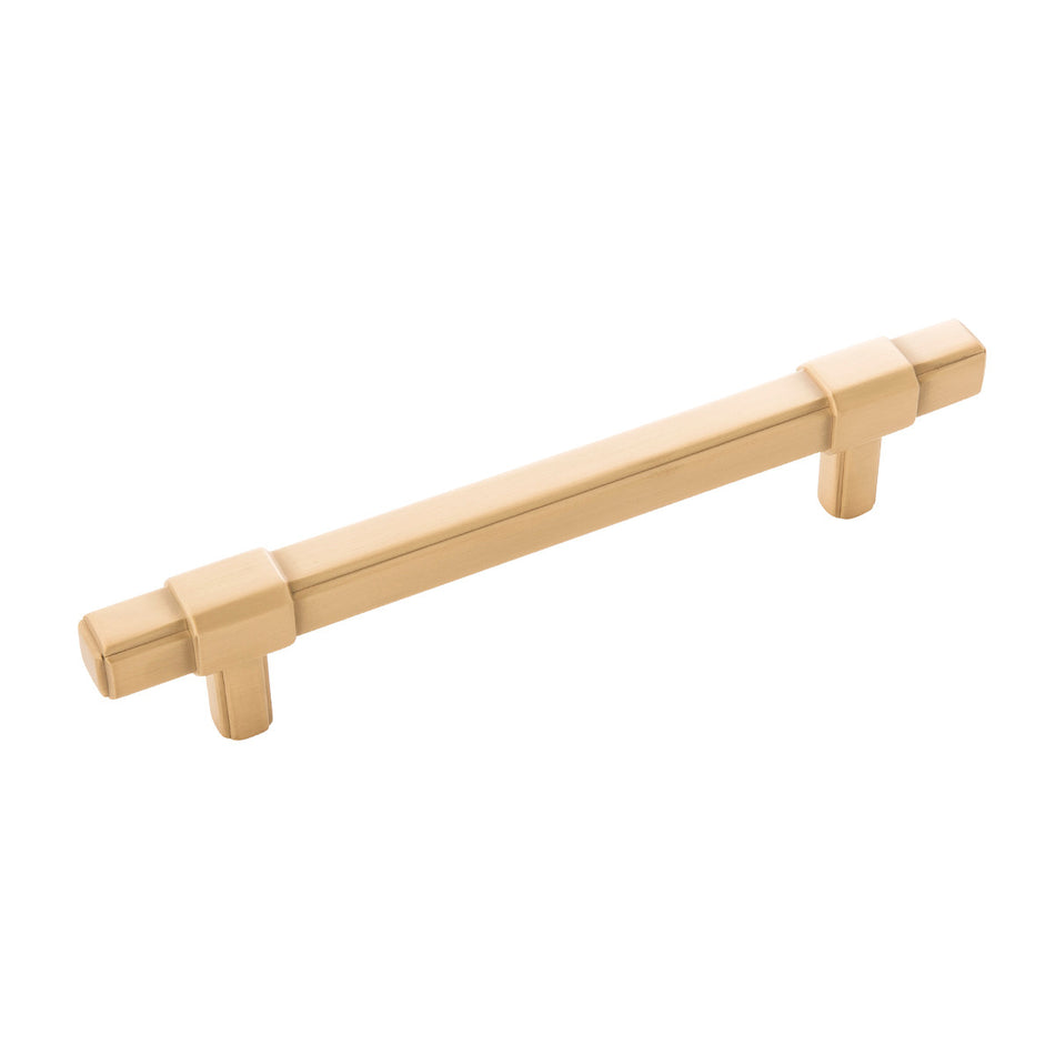 Belwith B076900-BGB: 128mm cc Monroe Cabinet Pull - Brushed Golden Brass