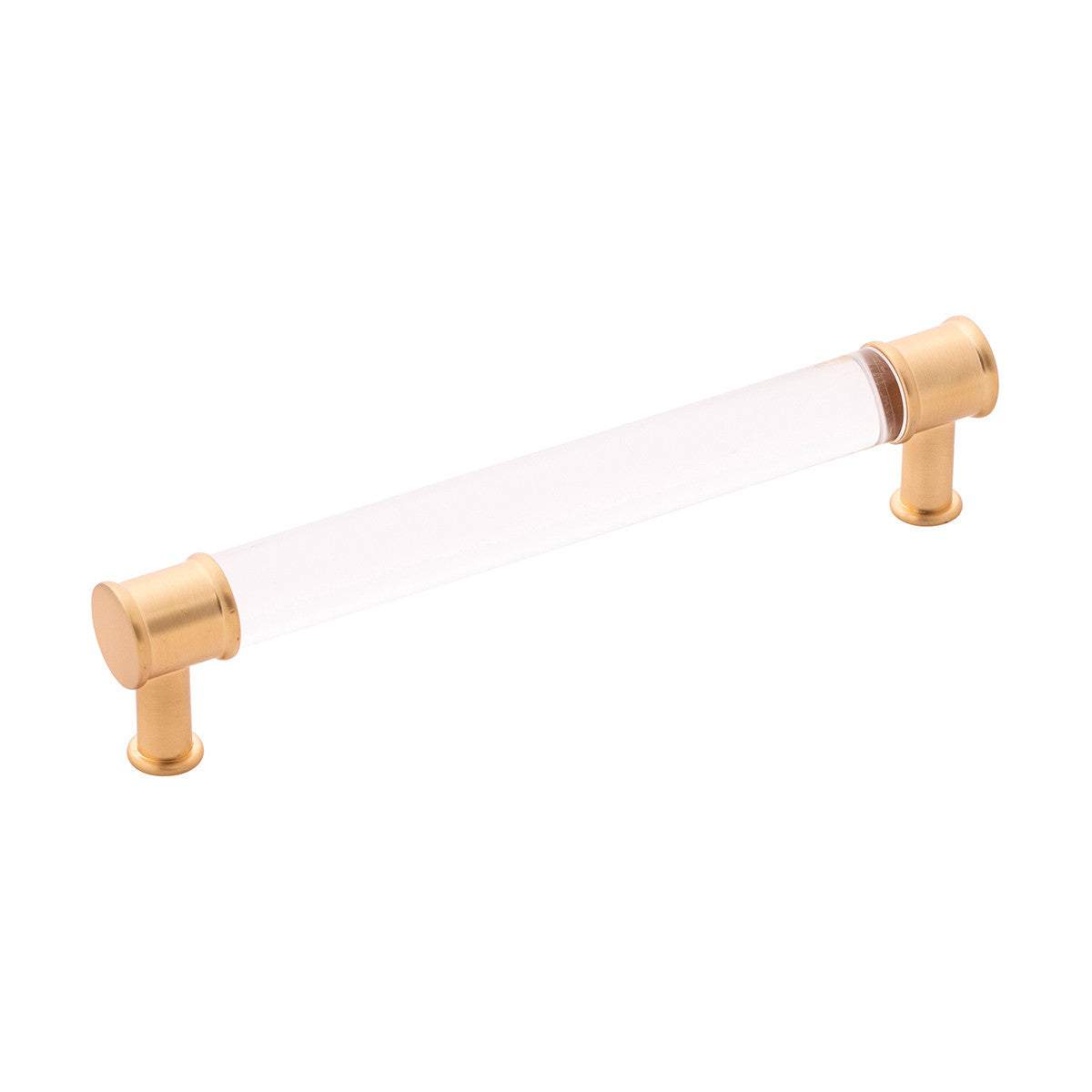 Hickory P3702-CABGB: 160mm cc Midway Cabinet Pull - Crysacrylic/Brushed Golden Brass