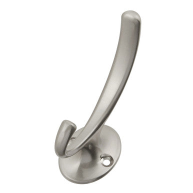 Hickory P25025-SN: 3" Luna Double Arch Wall Hook - Satin Nickel